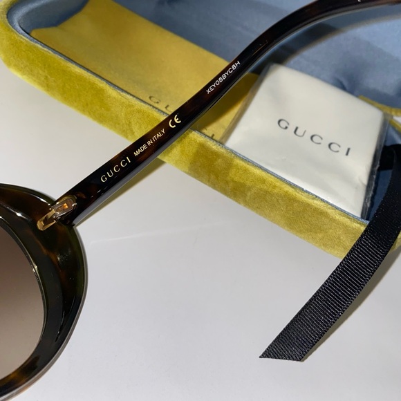 GUCCI Oversized Round Sunglasses Tortoise NEW in Box - Picture 11 of 16